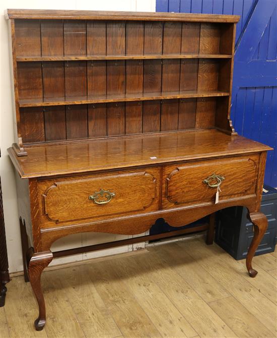 A 1920s golden oak dresser, W.152cm